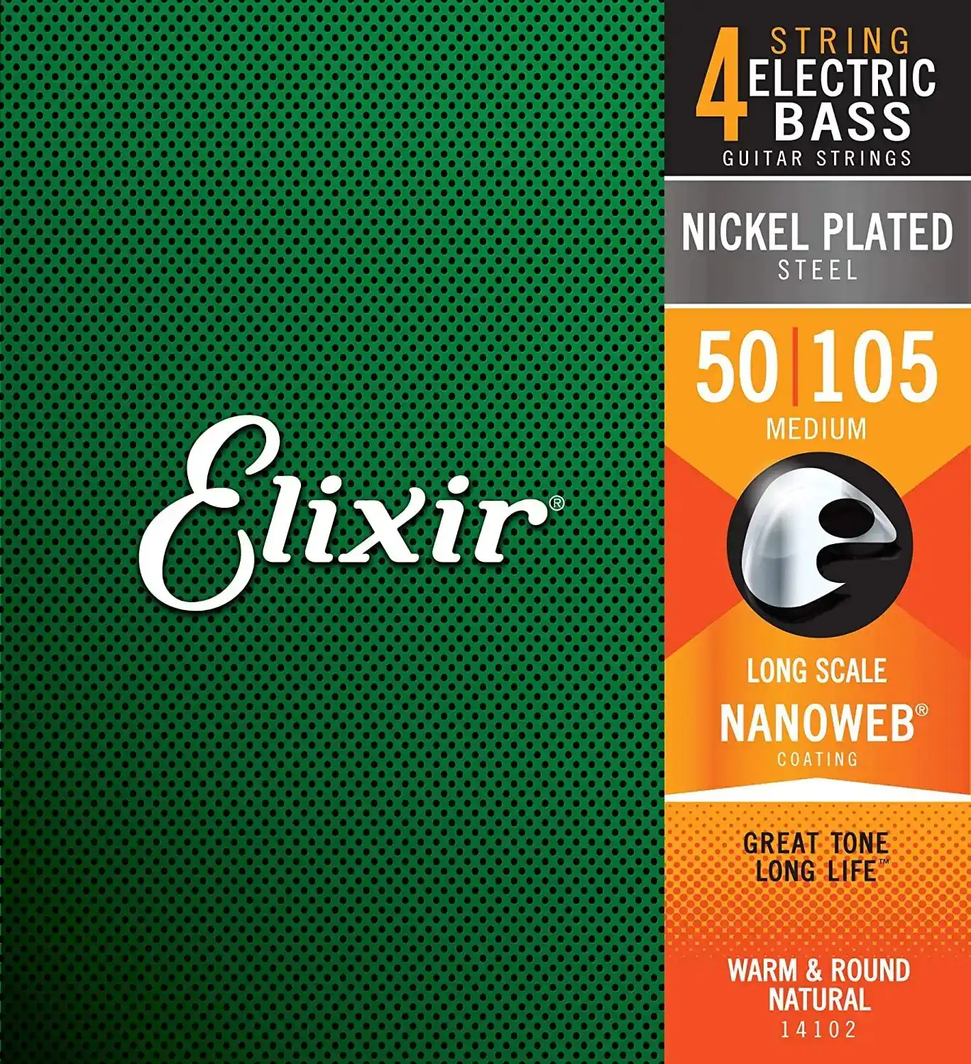 Elixir 50-105 Nick.Pl.Steel 4-String NANOWEB Coat.Long S.Medium - ?ice za bas