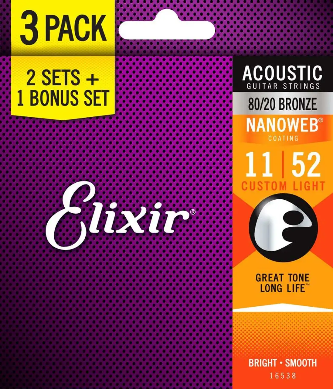 ELIXIR 3FOR2 011-052 AC.PHOS BRONZ.Nanoweb